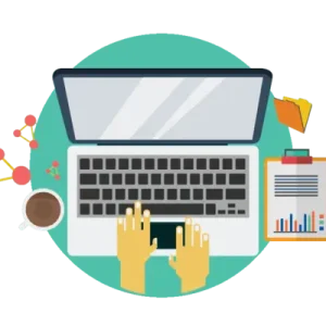 Ordinateur avec graphiques — saisie et structuration de données pour PME