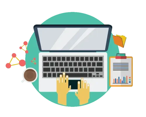 Ordinateur avec graphiques — saisie et structuration de données pour PME